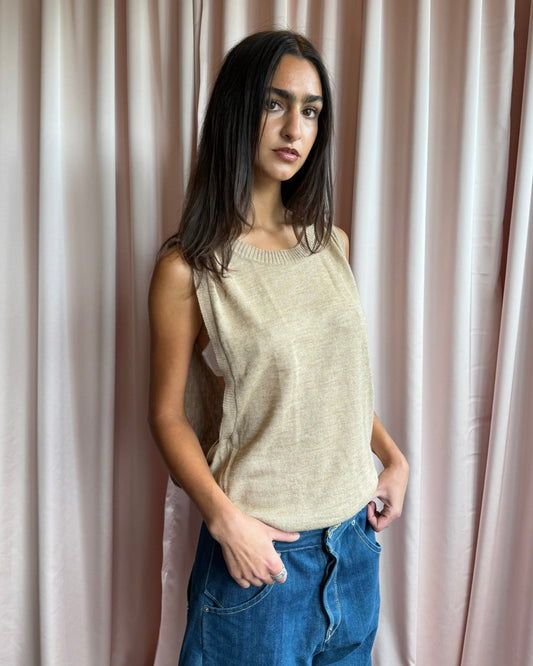 Japanese Brand Sleeveless Open Side Knit Top