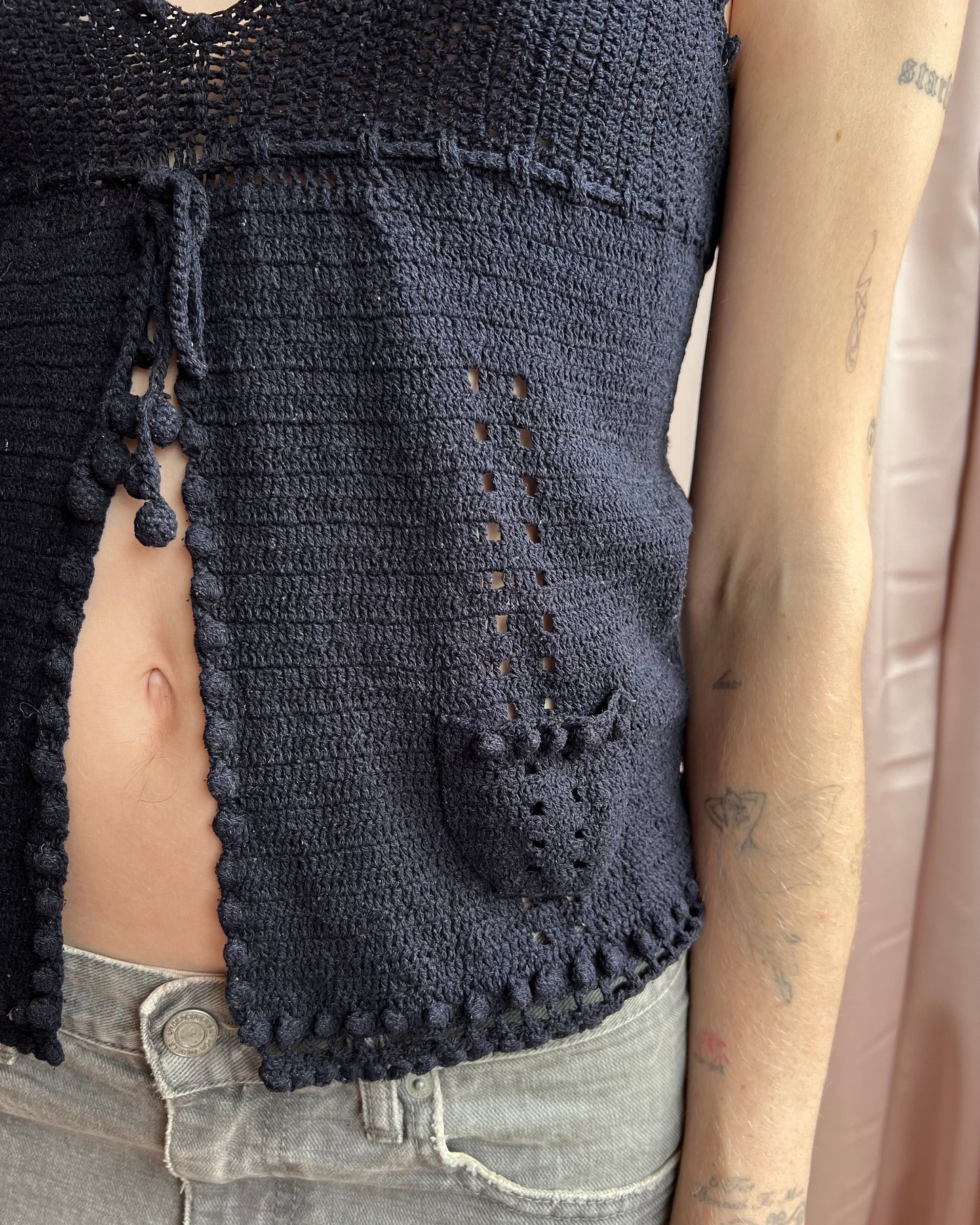 Tsumori Chisato Navy Knit Tank Top