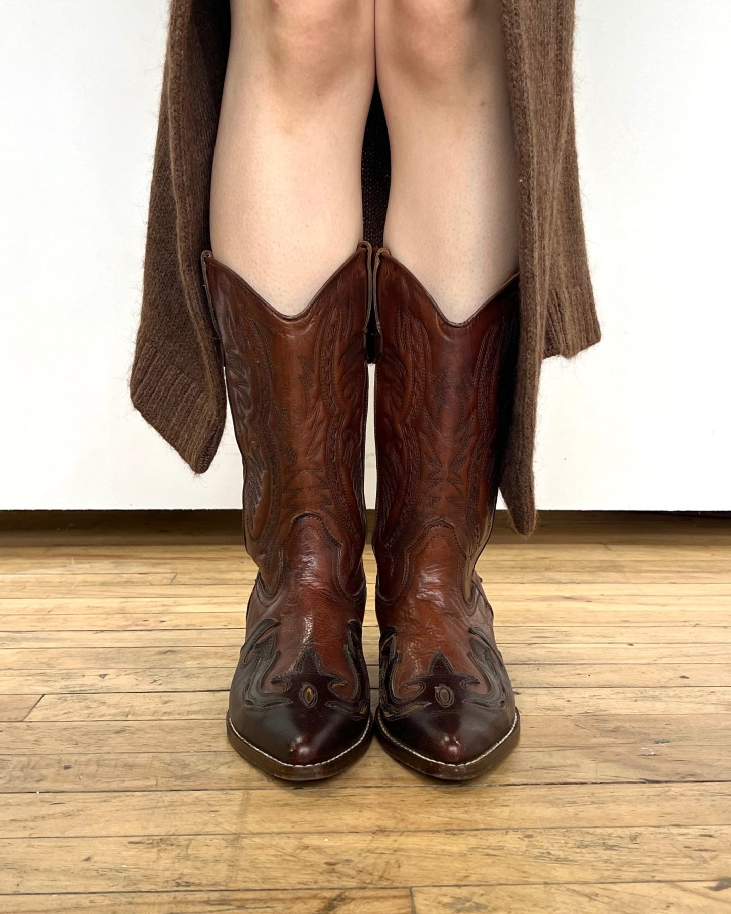 Brown Leather Cowboy Boots