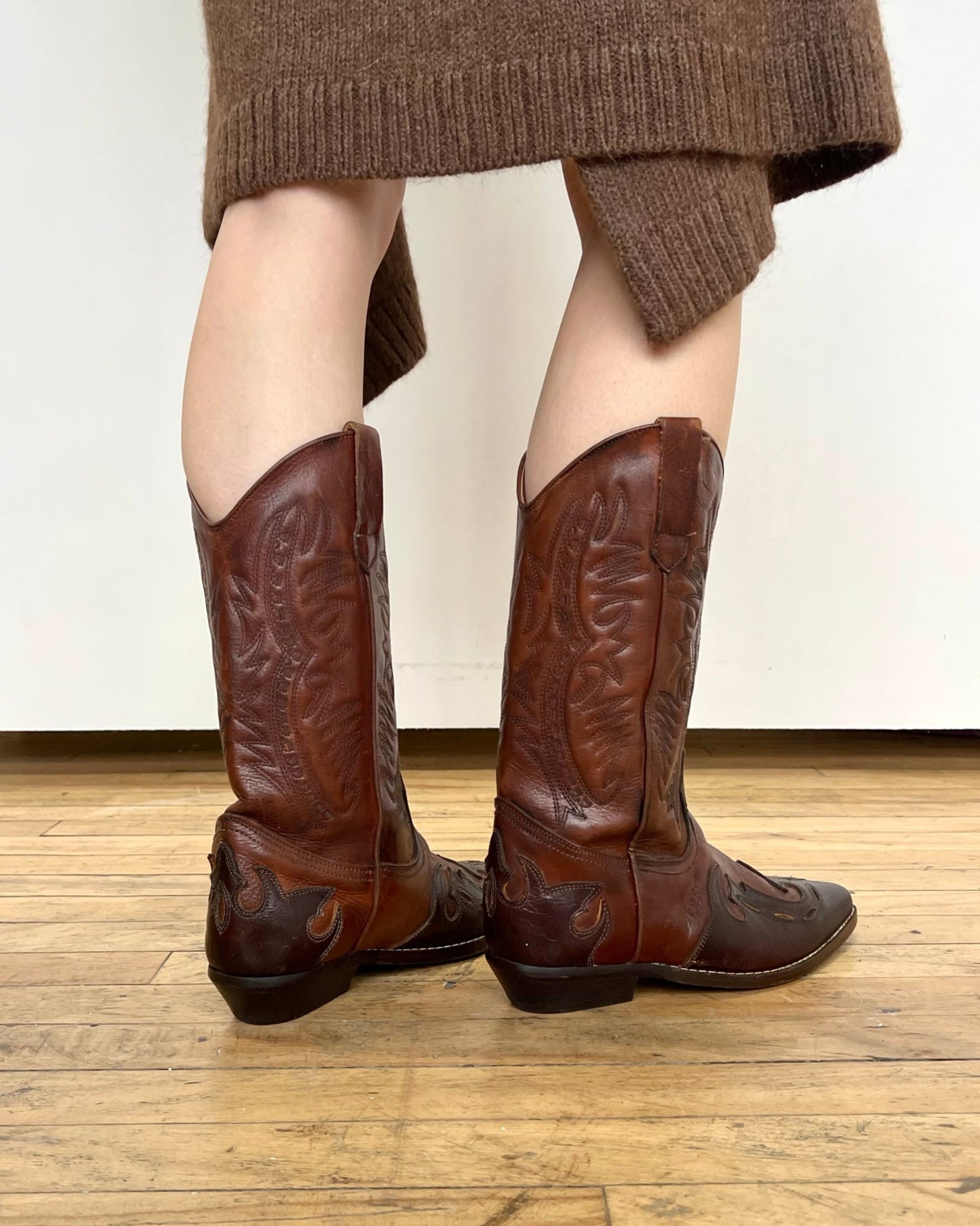 Brown Leather Cowboy Boots