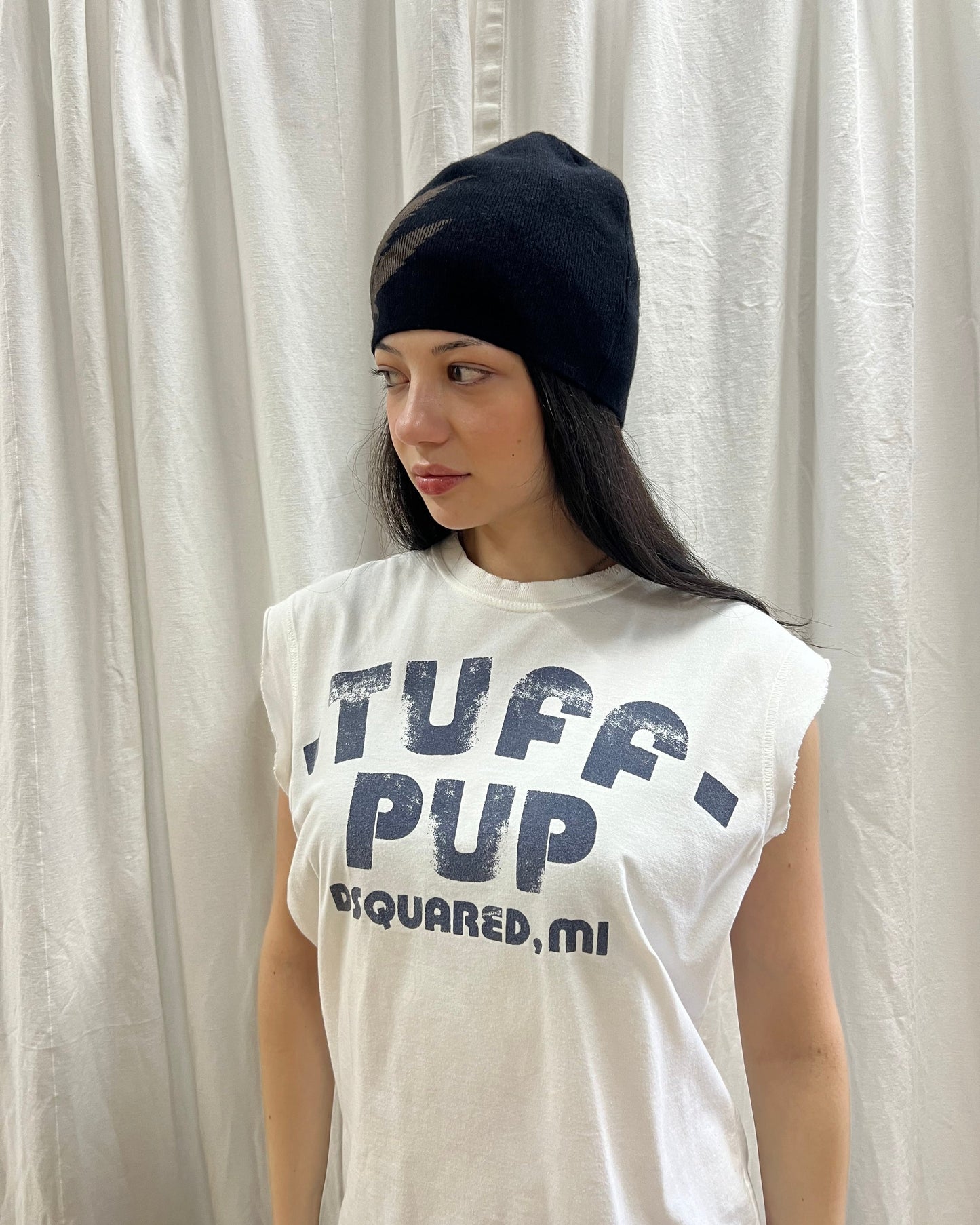 French Designer Hemp Leaf Cashmere Beanie