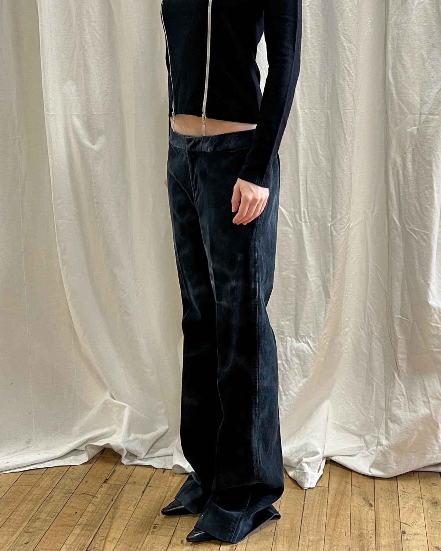 Low Rise Wide Leg Corduroy Trousers