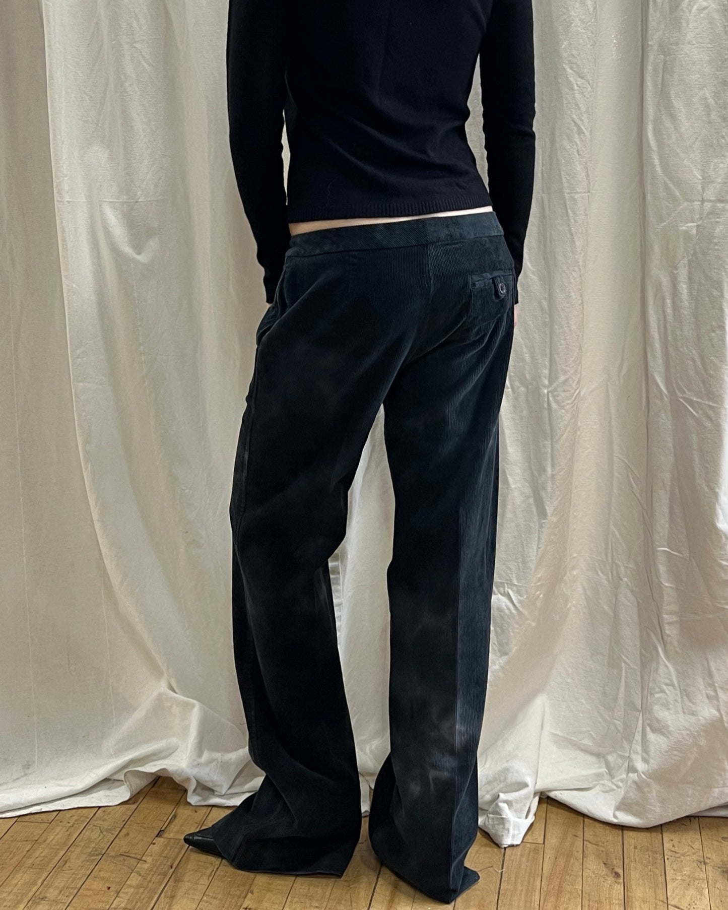Low Rise Wide Leg Corduroy Trousers