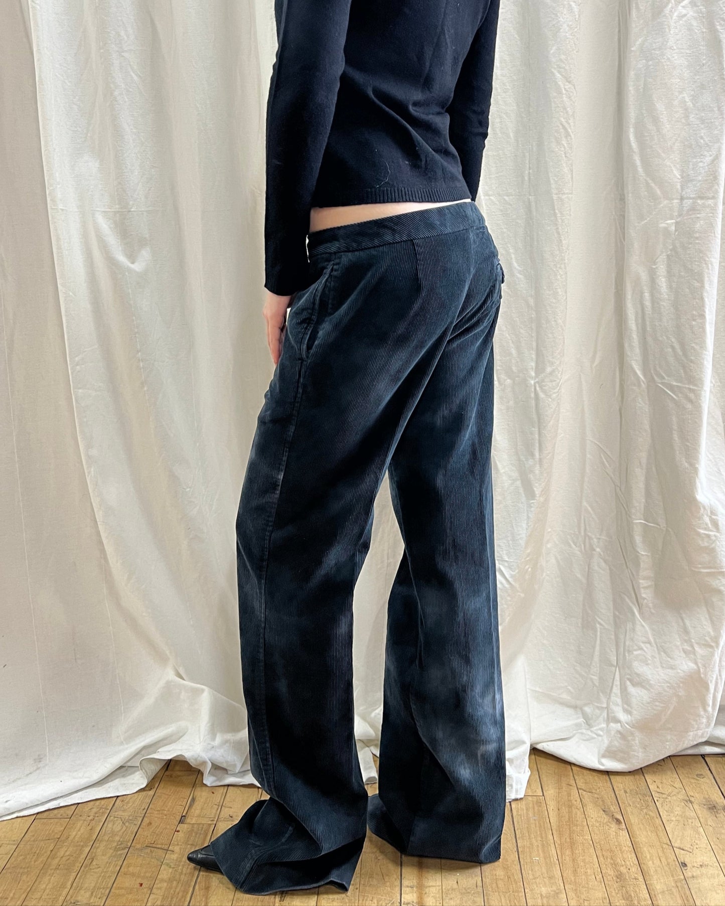 Low Rise Wide Leg Corduroy Trousers