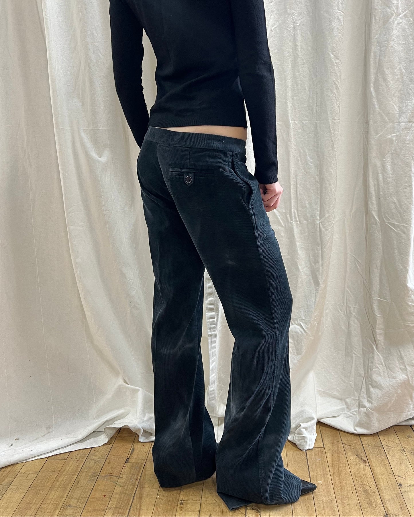 Low Rise Wide Leg Corduroy Trousers