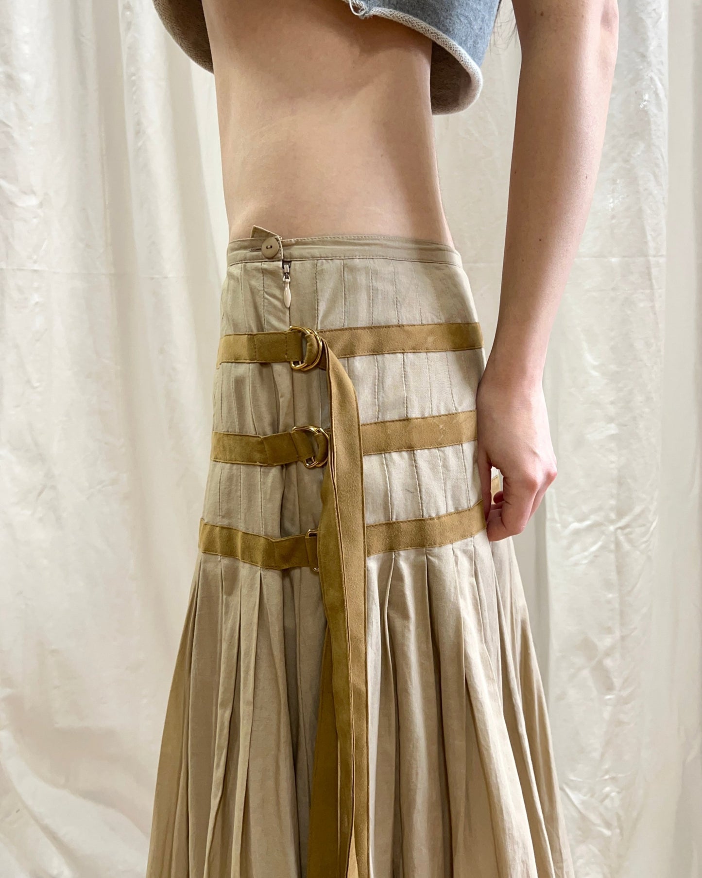 Japanese Brand Pleated Maxi Skirt