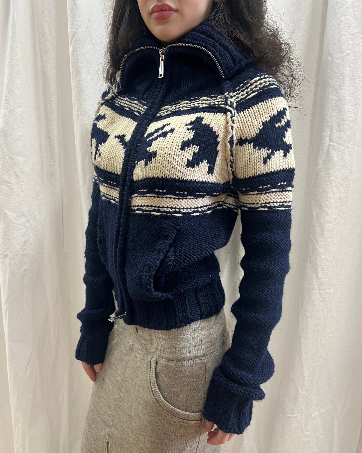 Dsquared² F/W 2004 Knit Zip Up Sweater