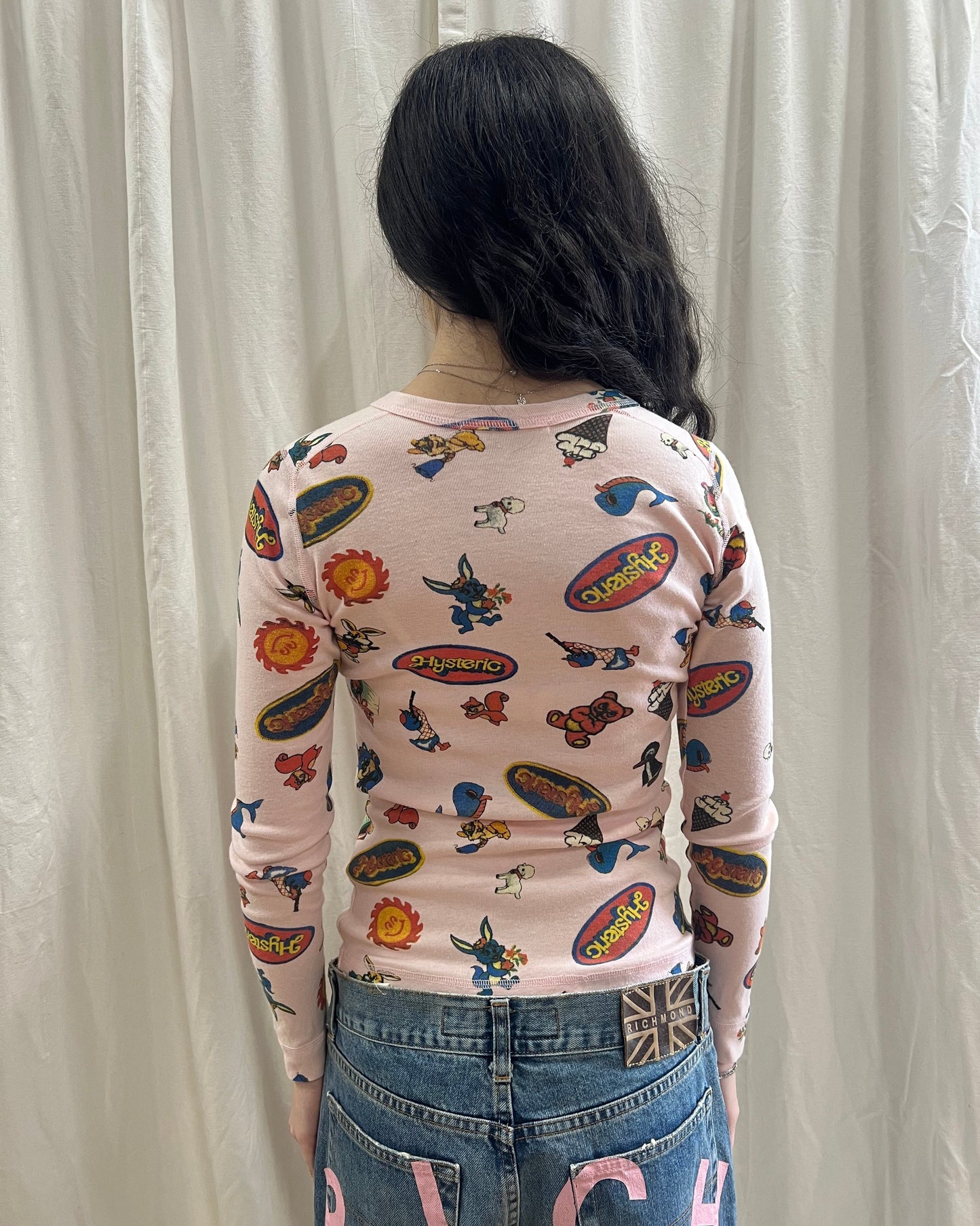 Hysteric Glamour Printed Long Sleeve Button Up Top