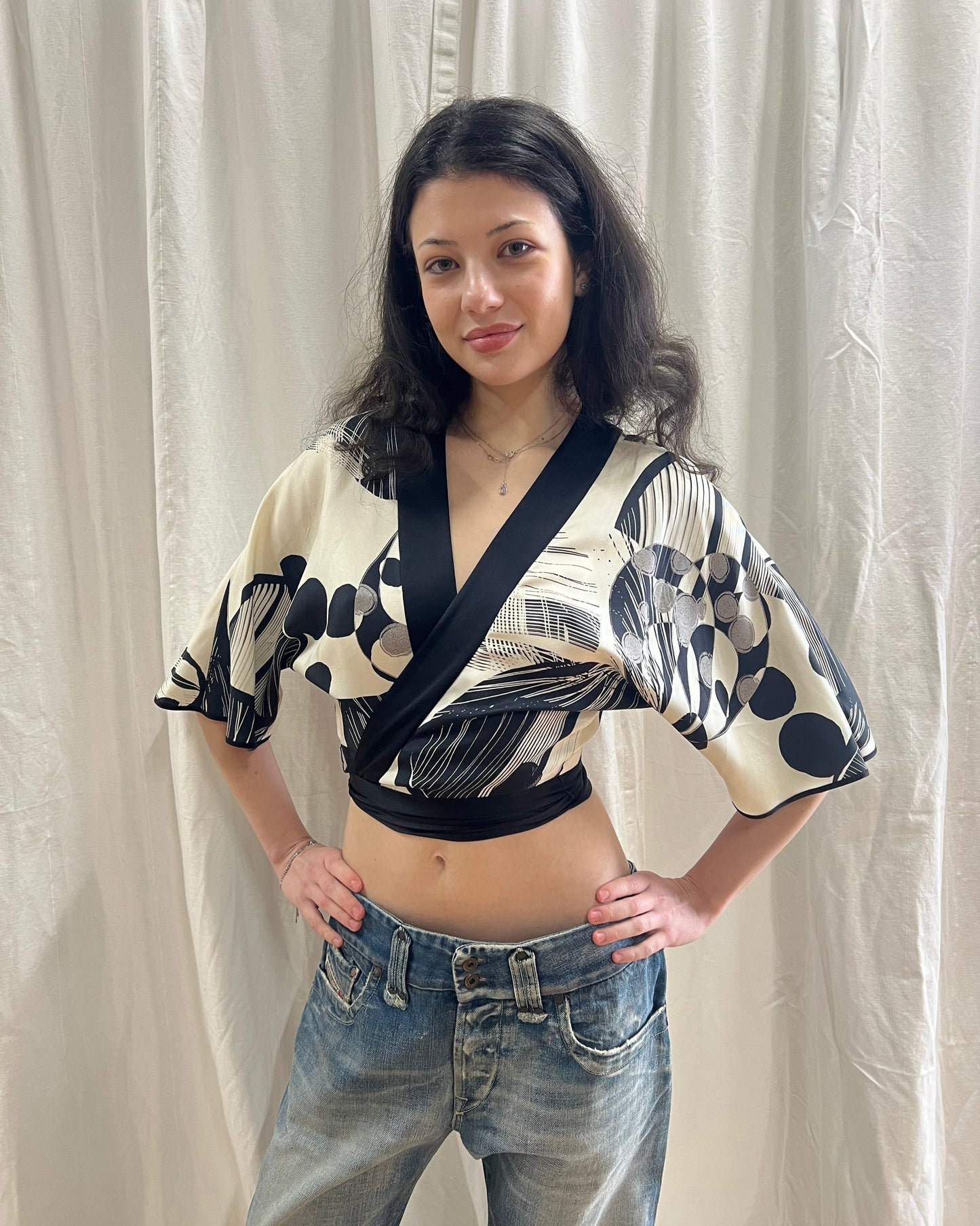 Canadian Designer Silk Wrap Top