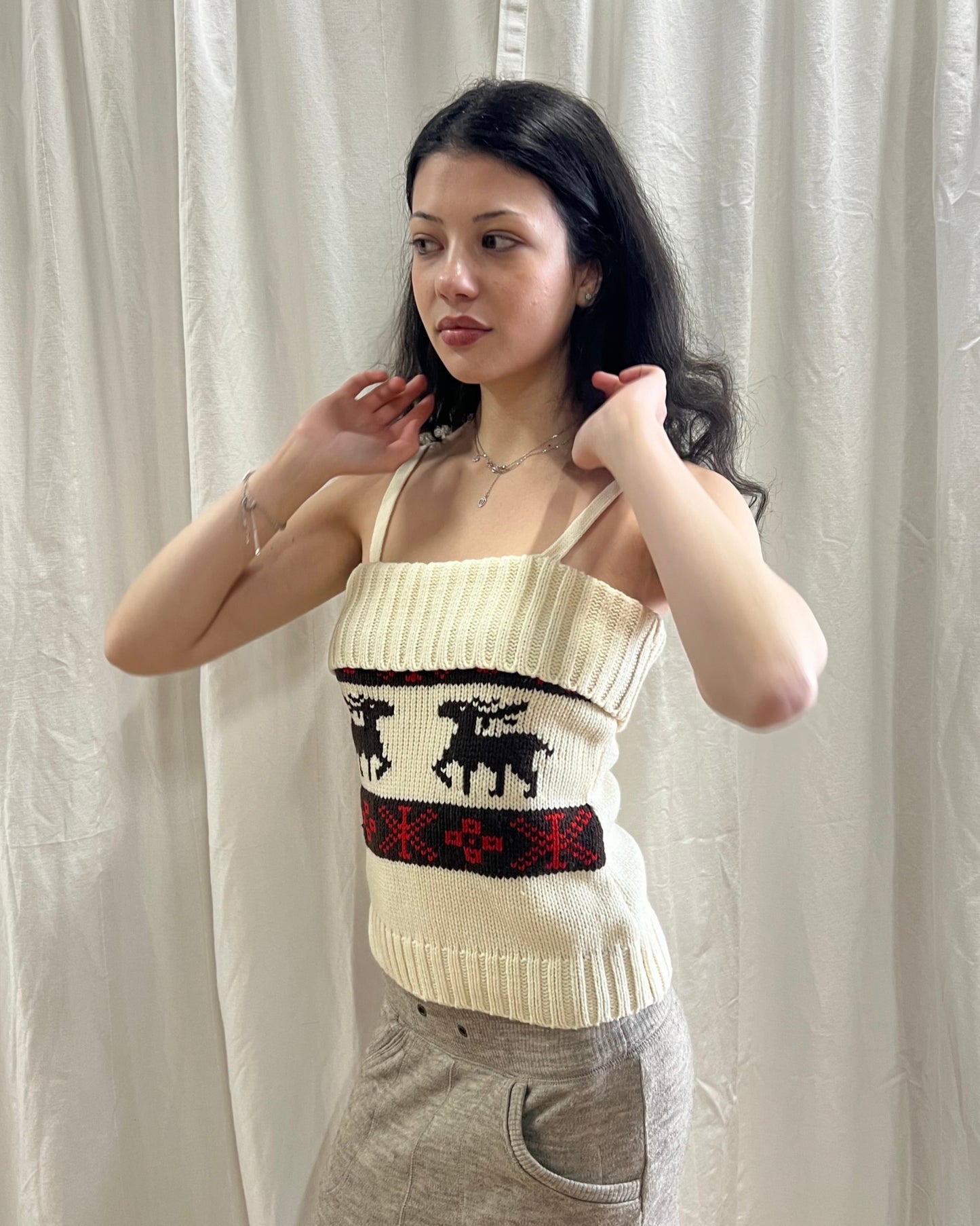 Knitted Patterned Tank Top
