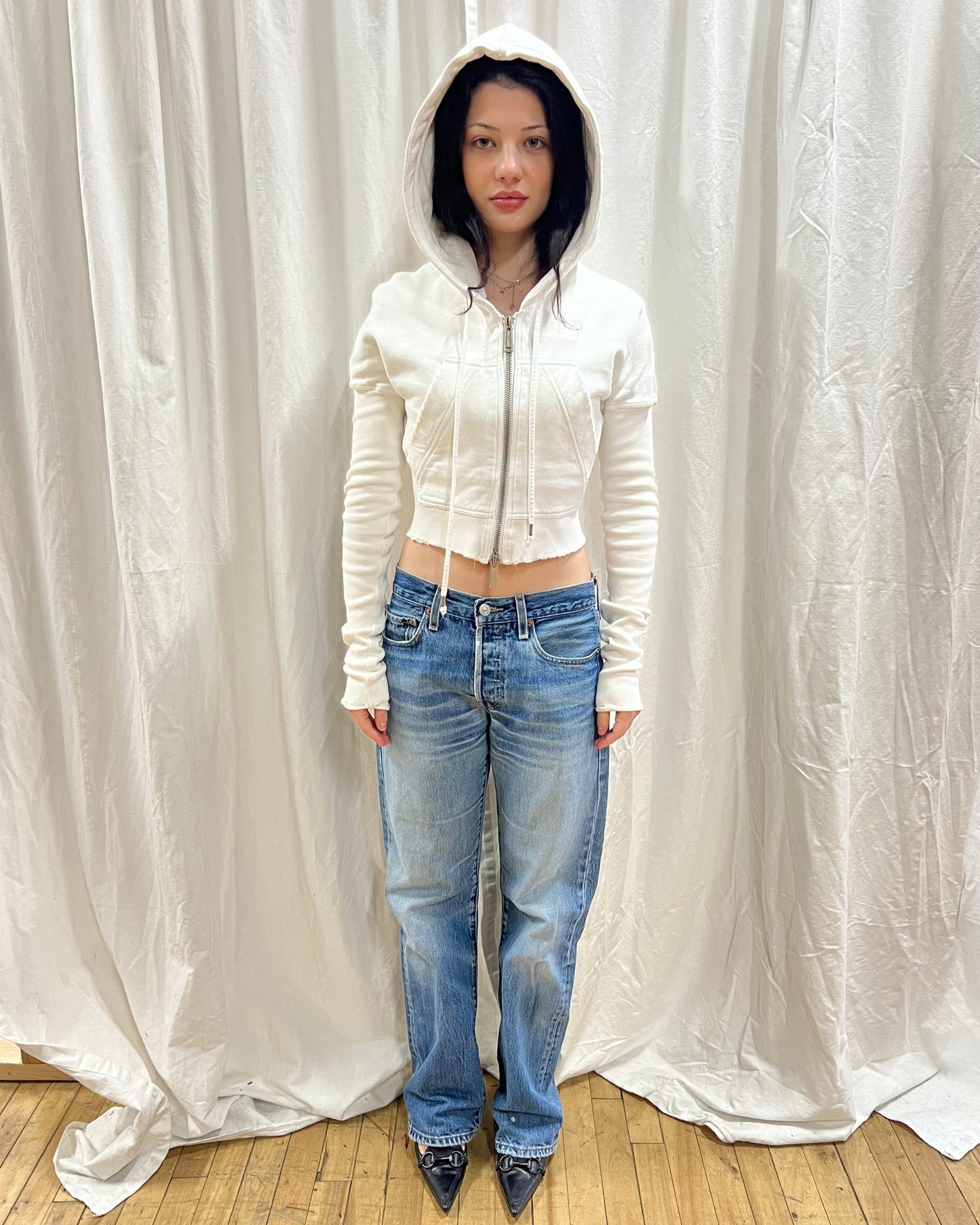 Dsquared² Cropped Zip Up Hoodie