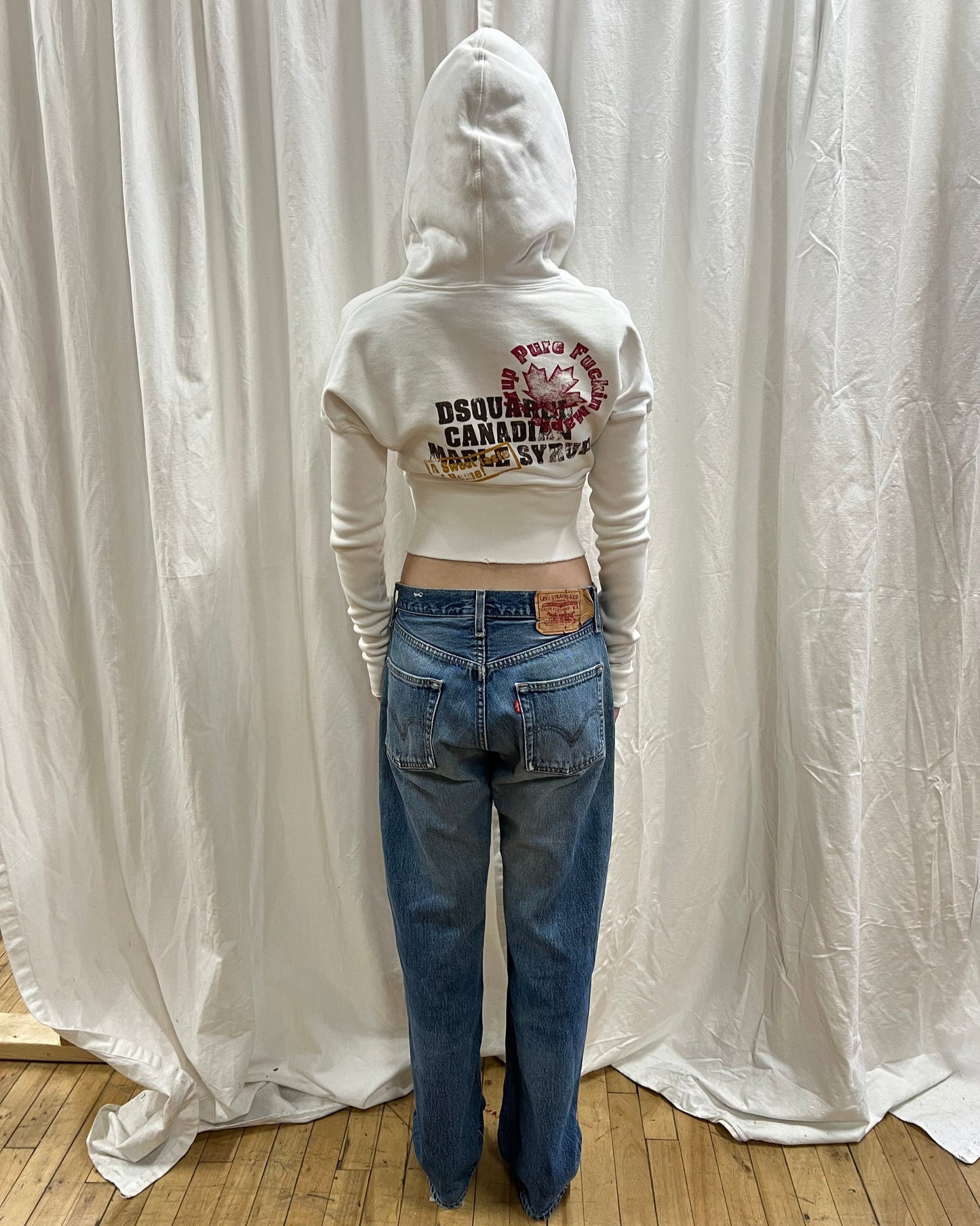 Dsquared² Cropped Zip Up Hoodie