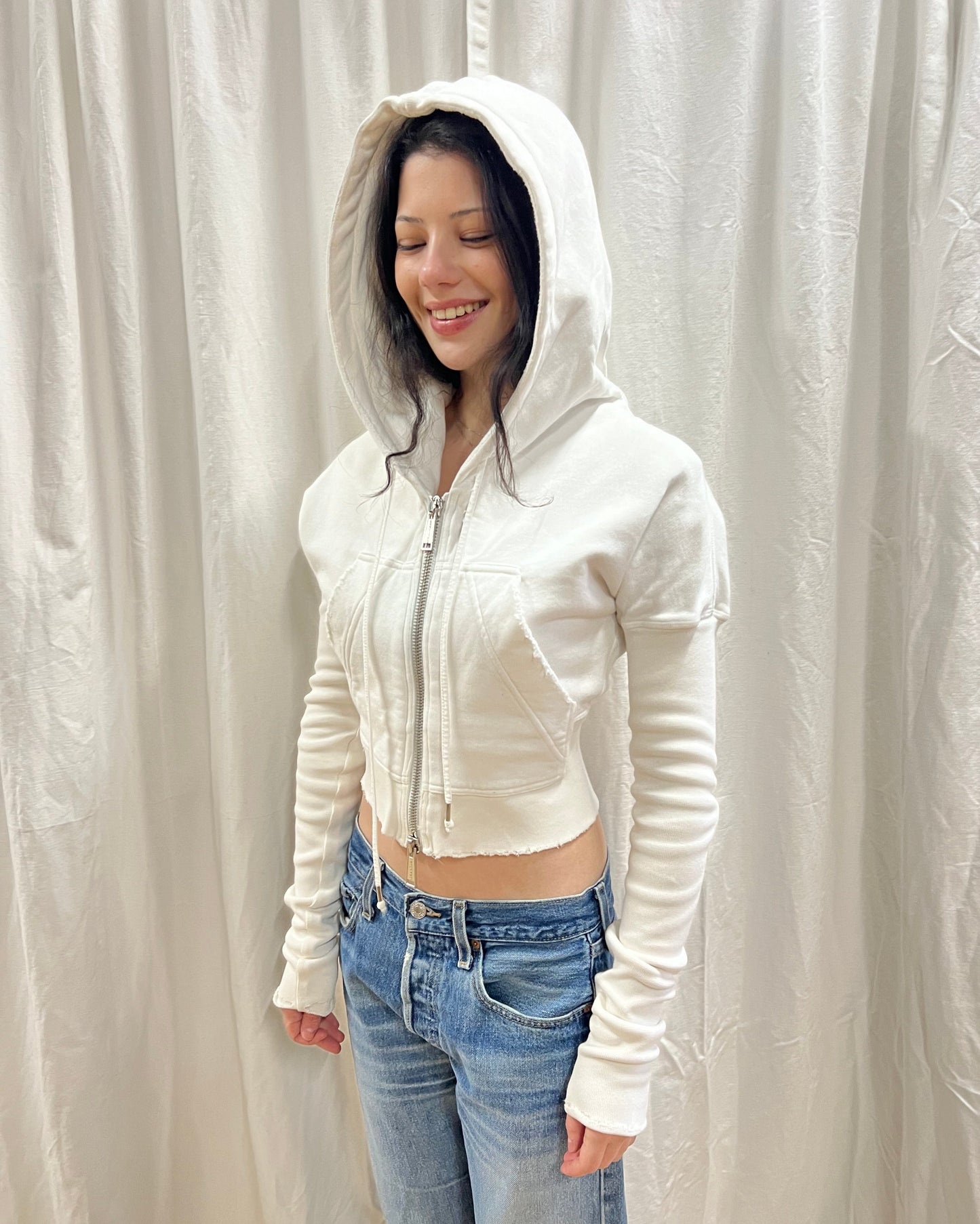 Dsquared² Cropped Zip Up Hoodie