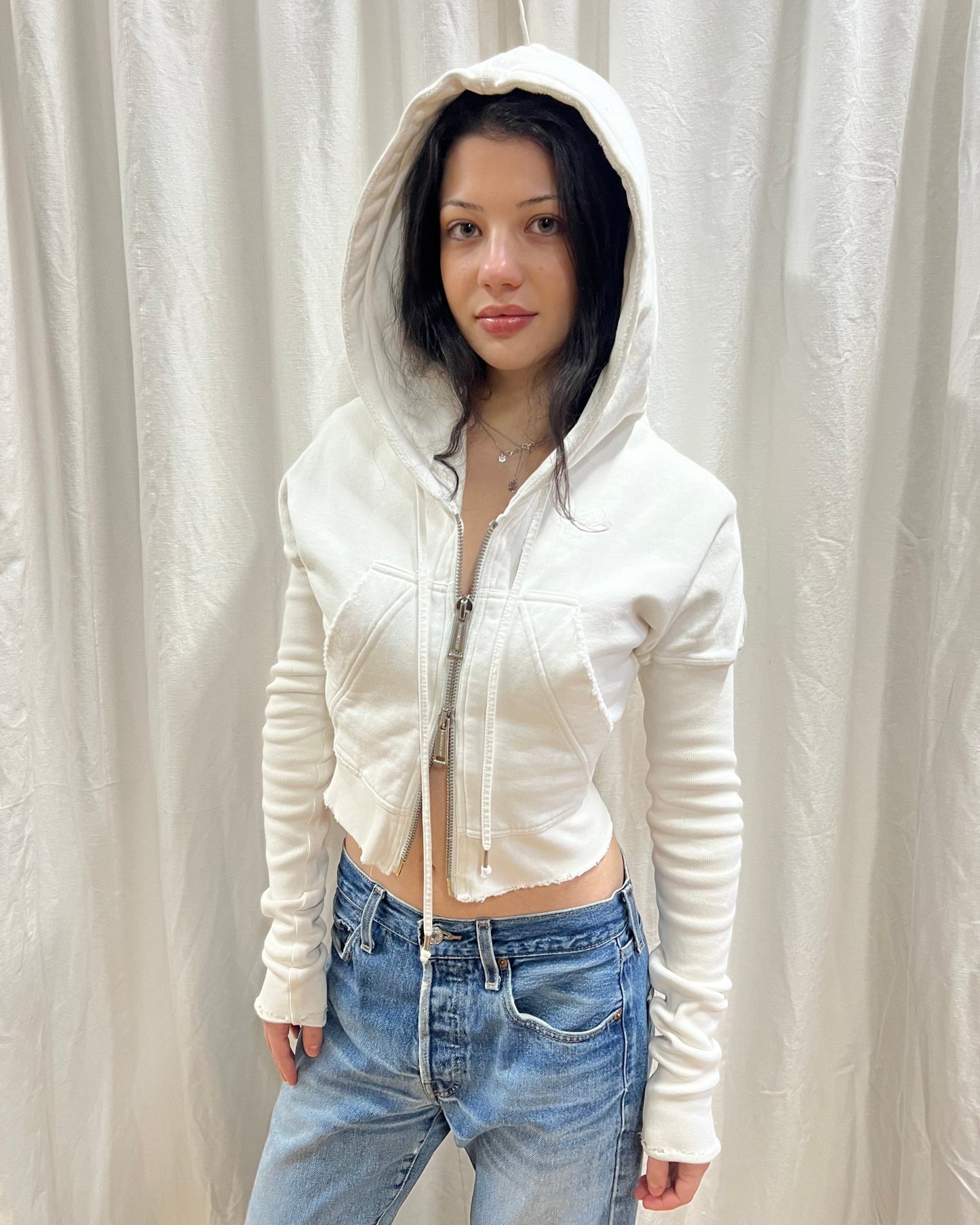 Dsquared² Cropped Zip Up Hoodie