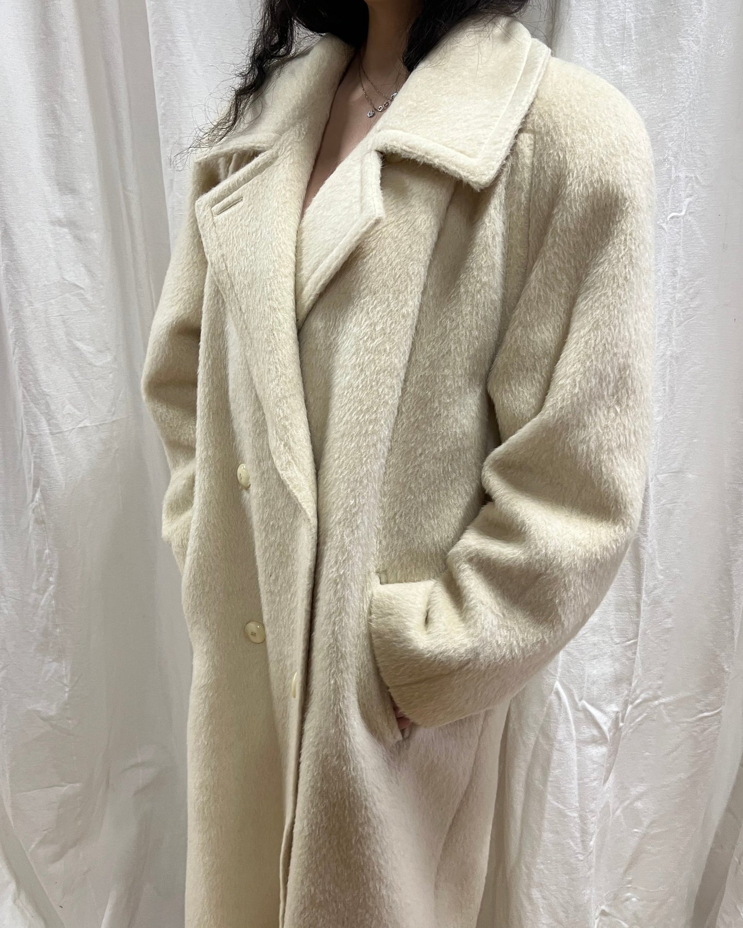1980’s Cream Wool Double Breasted Coat