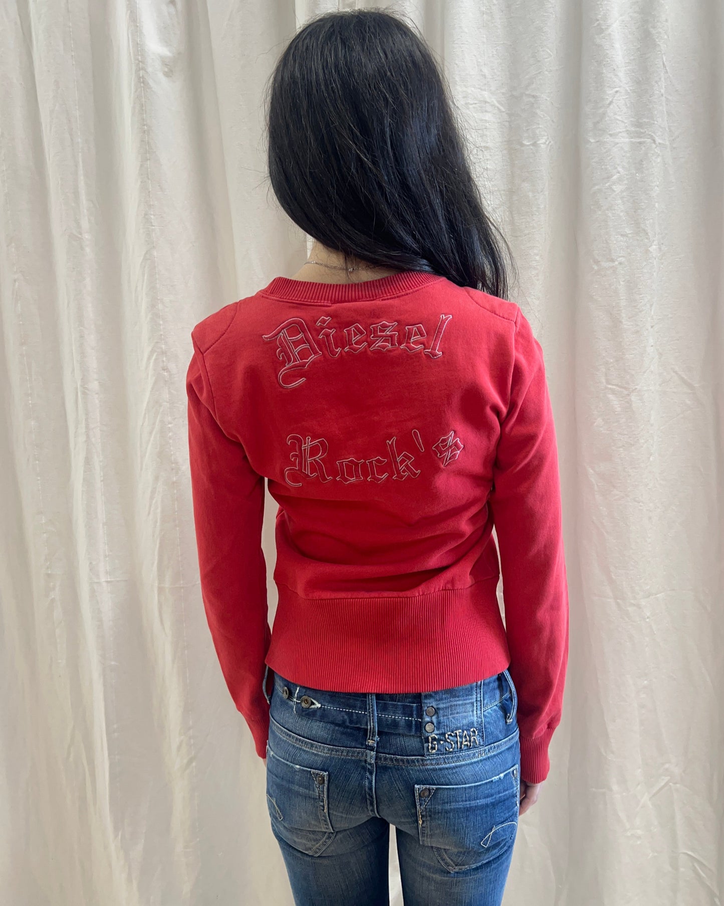 Diesel Red Crewneck Sweatshirt