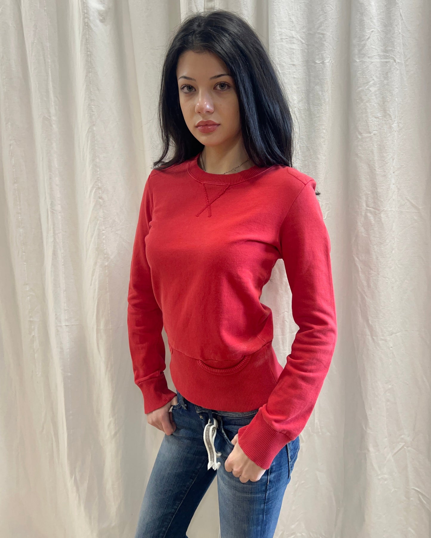Diesel Red Crewneck Sweatshirt