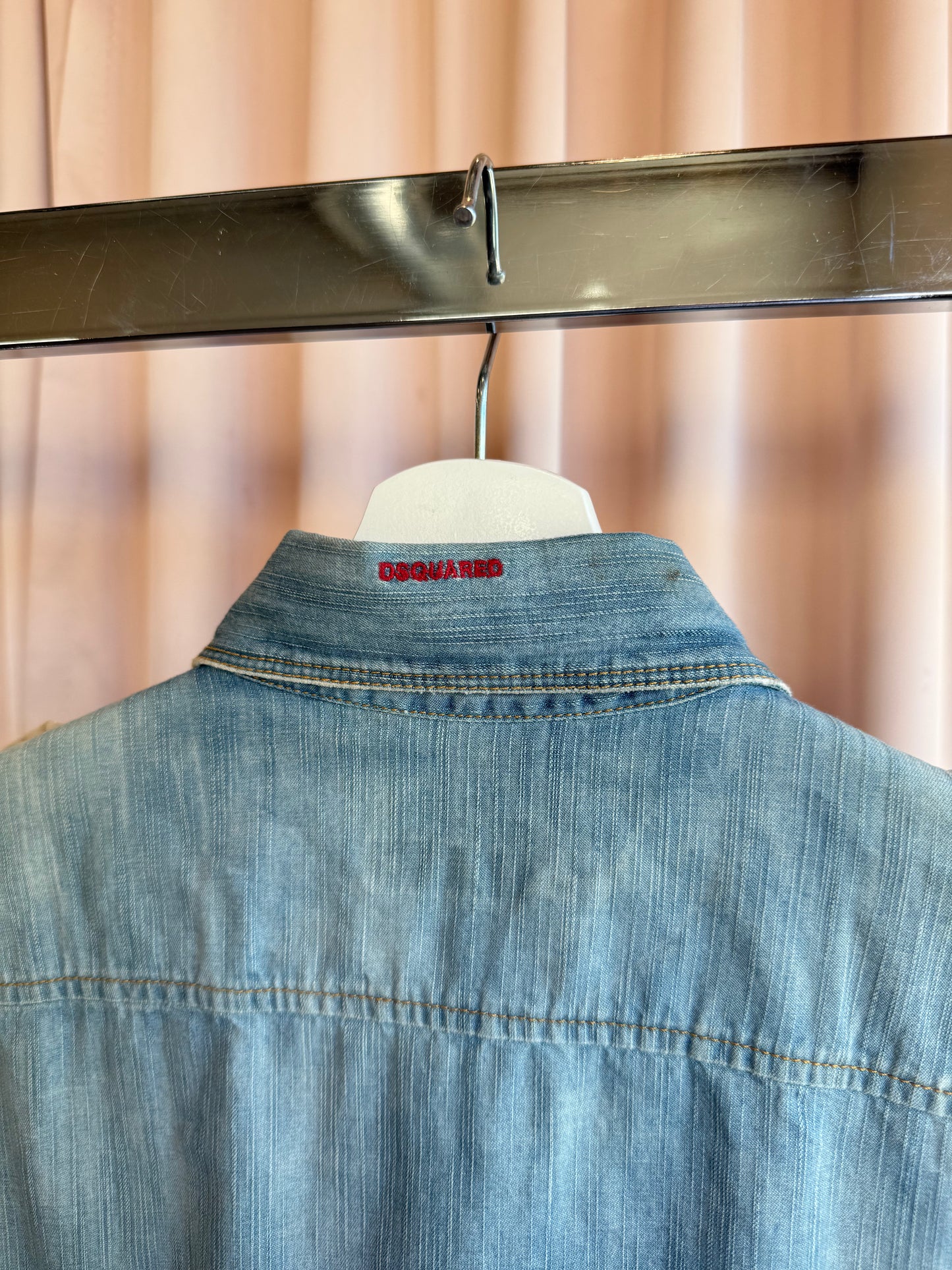 Dsquared² 2010 Distressed & Faded Epaulette Denim Shirt