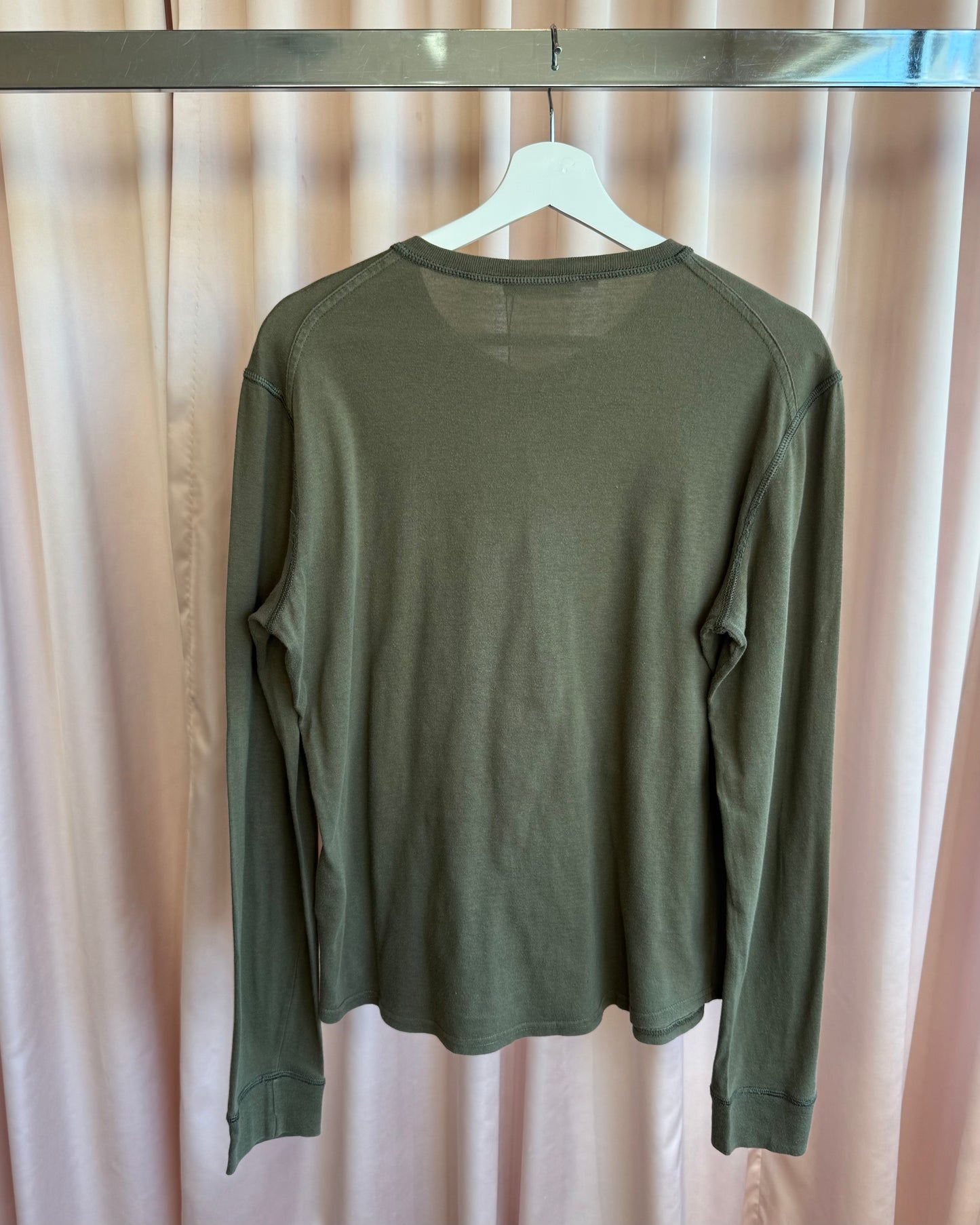 Dsquared² F/W 2009 Khaki Henley Long Sleeve T-Shirt