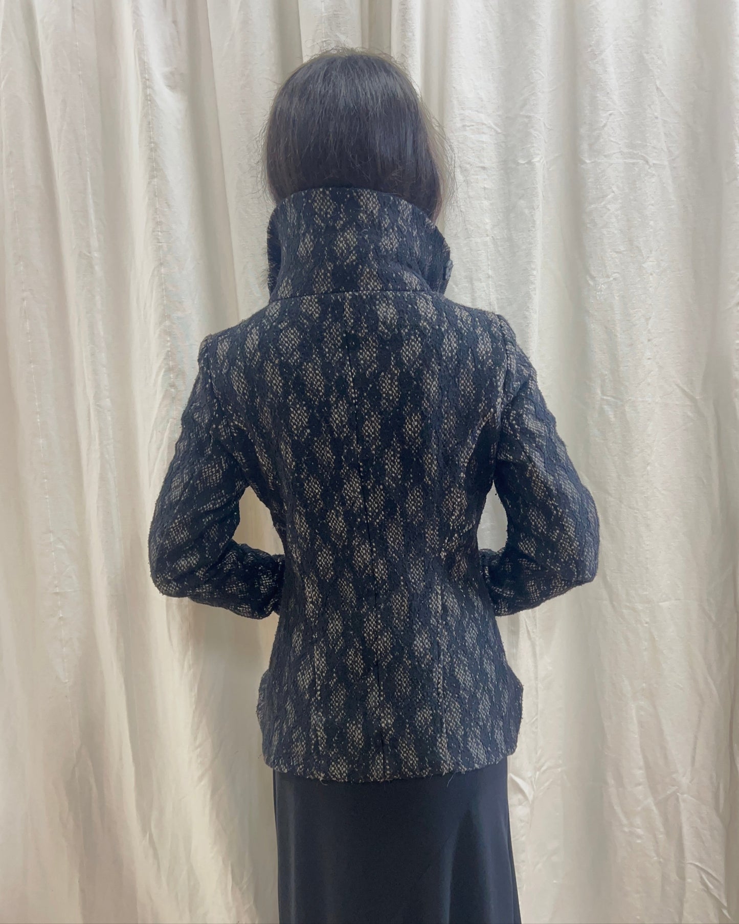 Bebe Lace Overlay Faux Fur Collar Coat