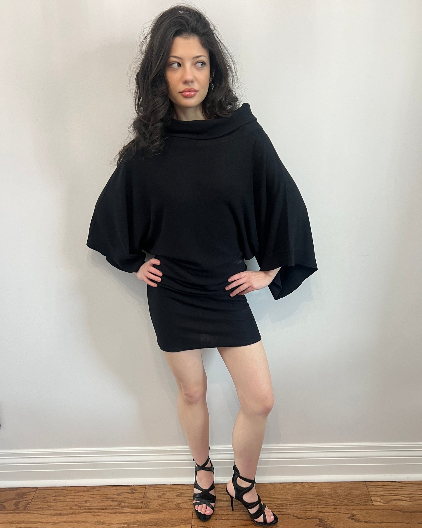 Black Knit Mini Dress