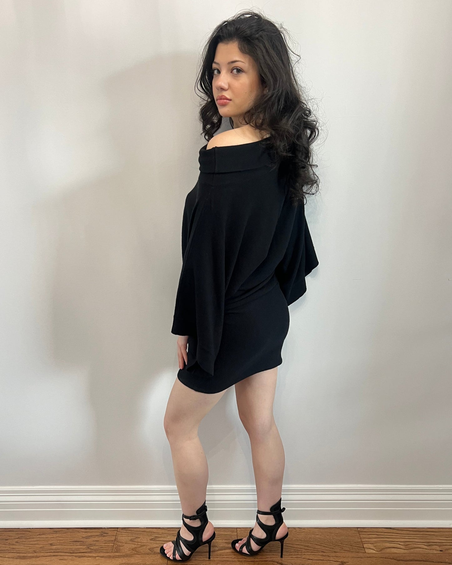Black Knit Mini Dress