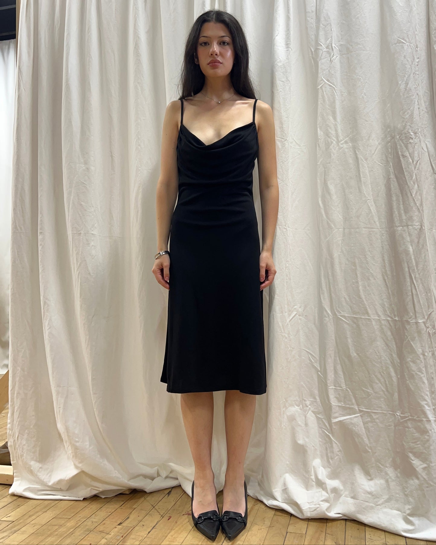 Morgan de Toi Lace Up Back Sleeveless Dress