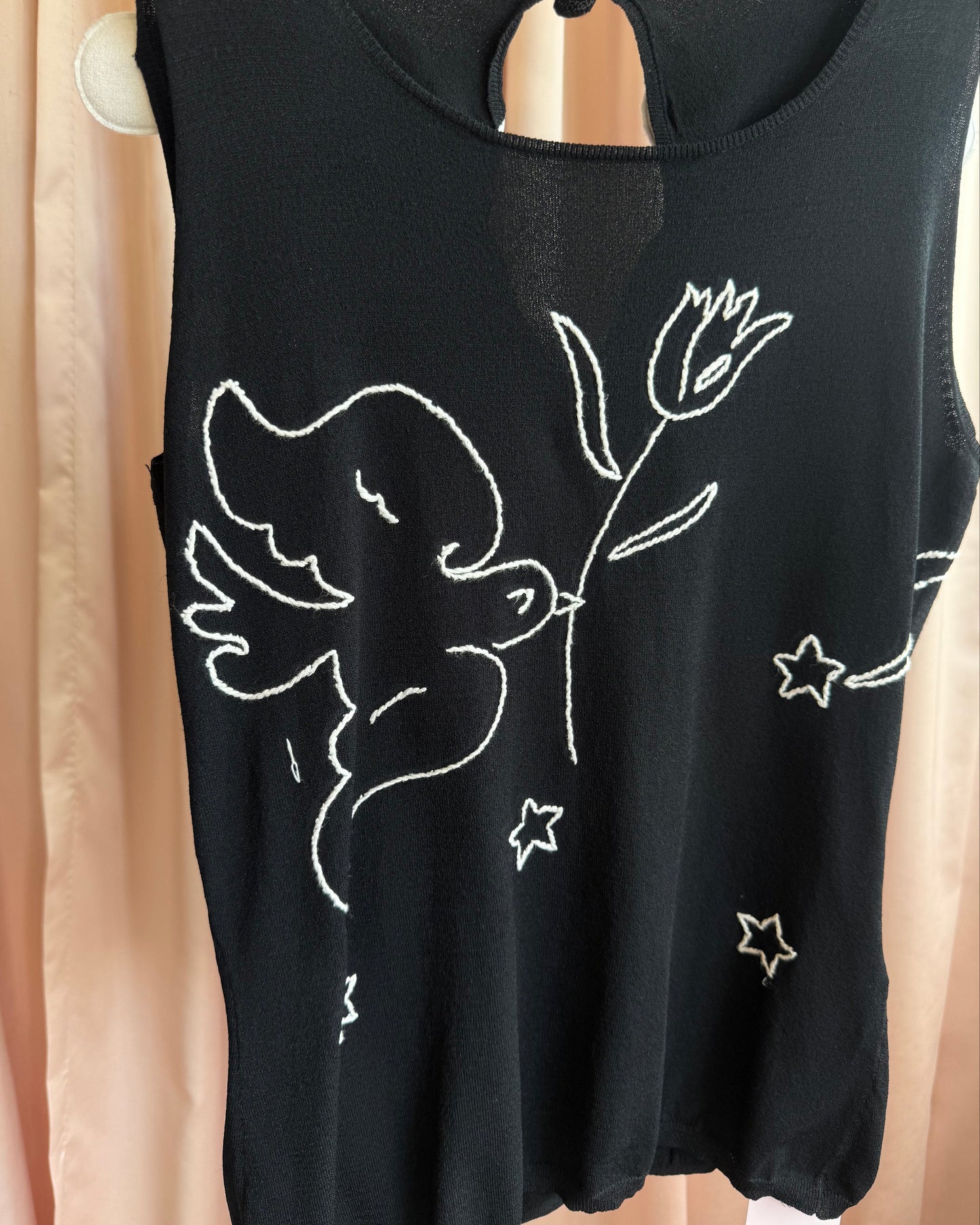 J.C. de Castelbajac "Angie" Angel Wing Embroidered Knit Tank Top