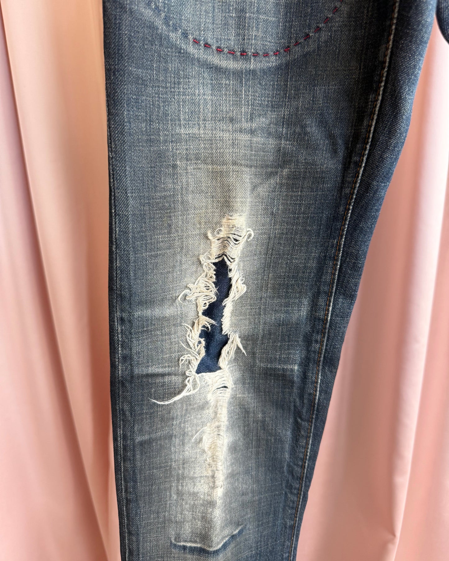 Dsquared² F/W 2005 Distressed Studded "Faith" Patch Denim