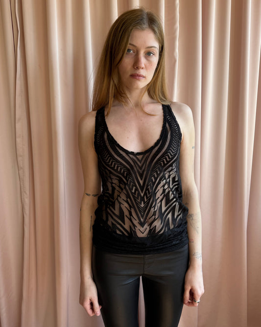 Givenchy S/S 2010 by Riccardo Tisci Sheer Black Tank Top
