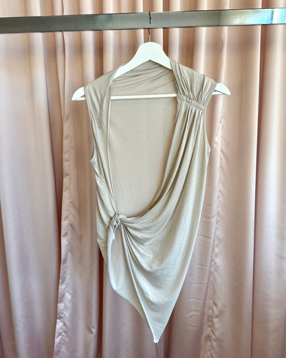 Rick Owens Lilies S/S 20 Pearl Asymmetrical Open Back Tank Top