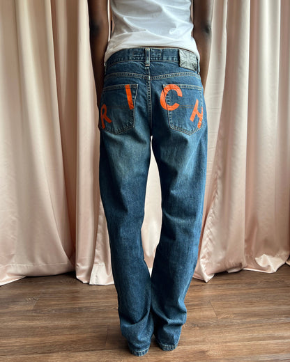 Richmond Denim Orange Spell Out Jeans