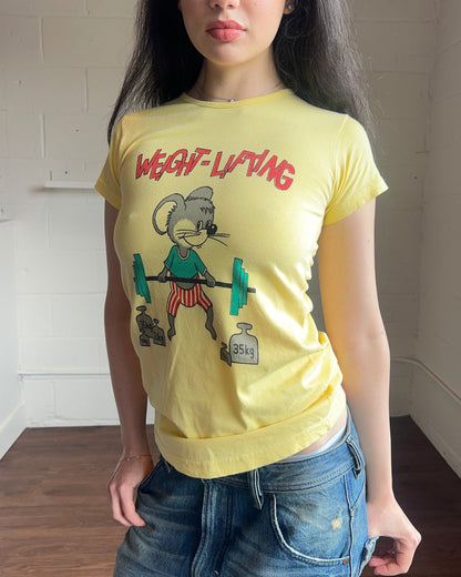 1980’s Weight-Lifting Baby Tee