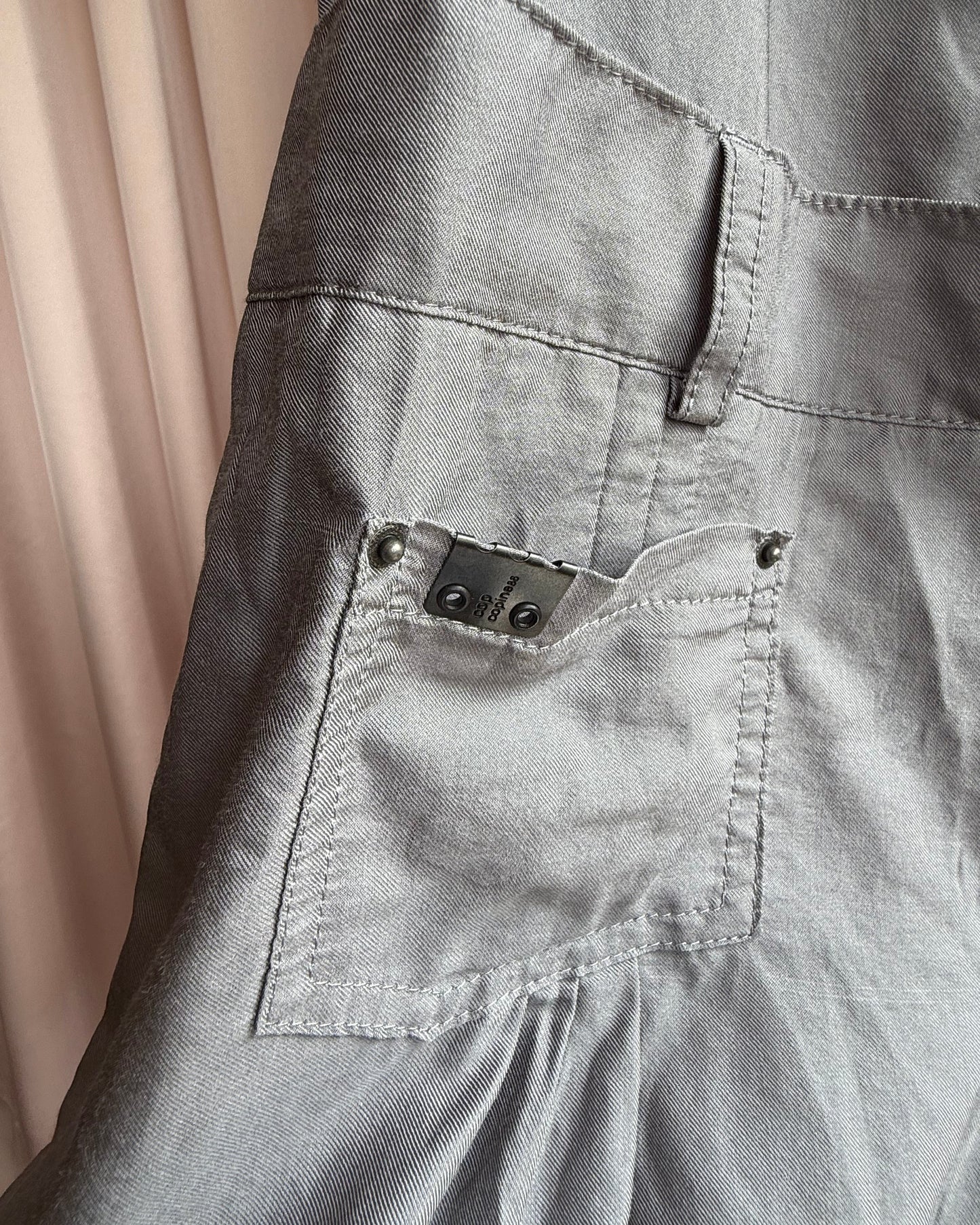Cop Copine Grey Ruffle Button Up Halter Romper