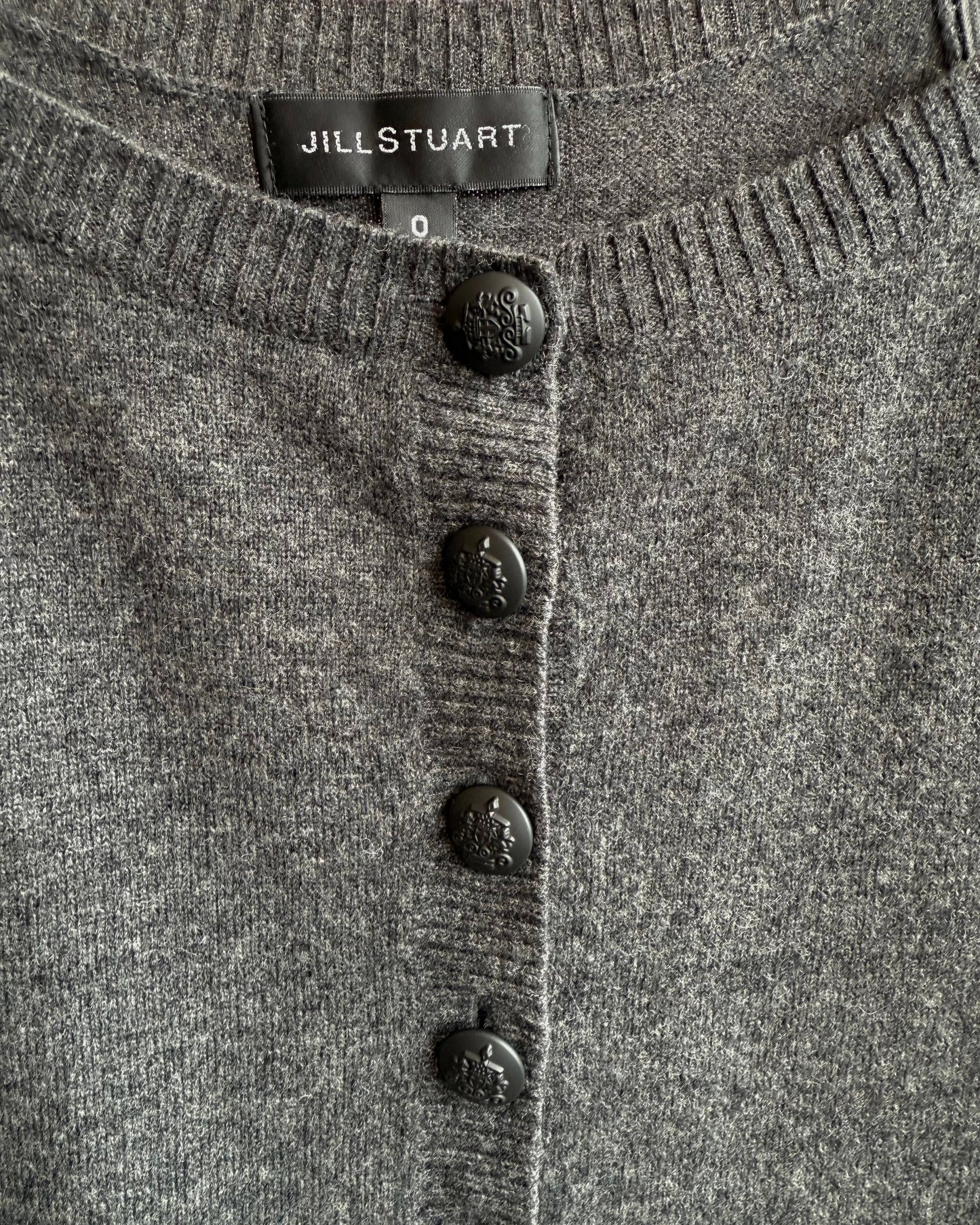 Jill Stuart Grey Button Knit Wool Romper