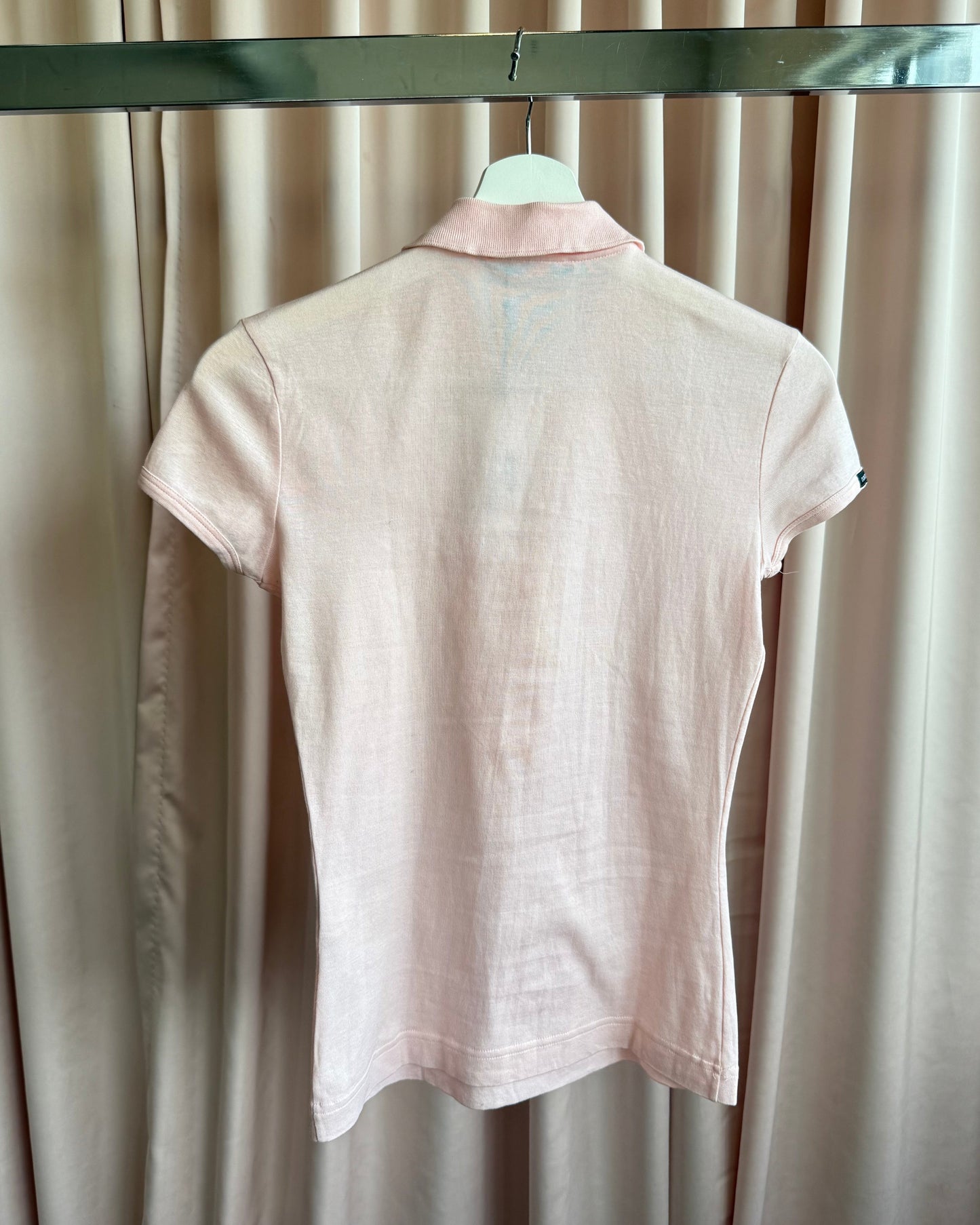 Dolce & Gabbana Baby Pink Cotton Snap Button Short Sleeve Polo Shirt