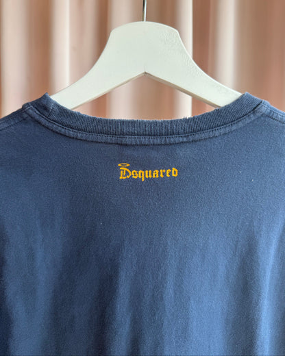 Dsquared² F/W 2005 "Fede²" Graphic Navy Long Sleeve T-Shirt