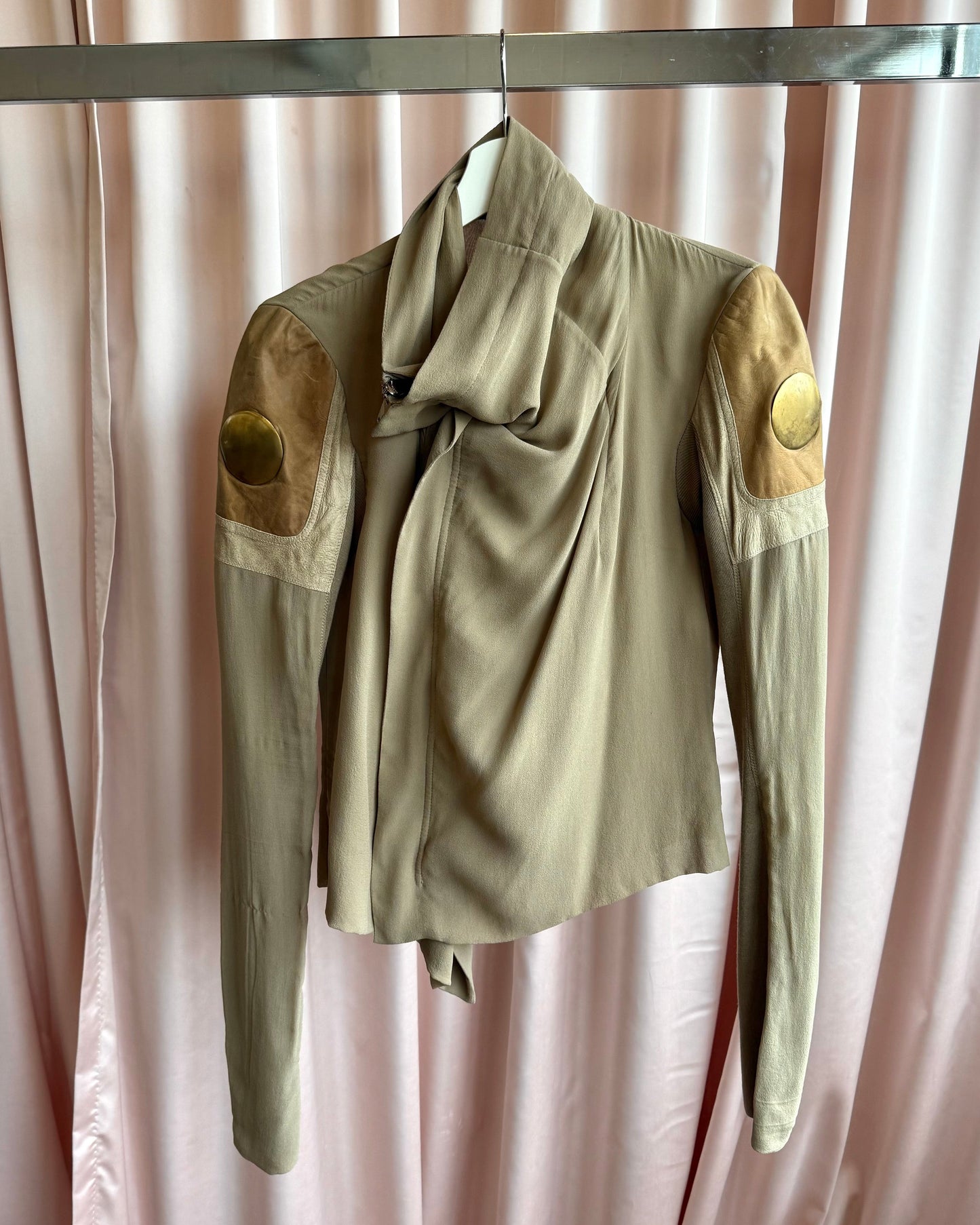 Rick Owens S/S 13 Island Olmar & Mirta Brass Shoulder Silk Jacket