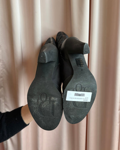 Christian Dior Quilted Knee High Heeled Black Boots