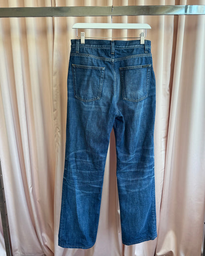 Saint Laurent 2021 90's High Waist Blue Denim
