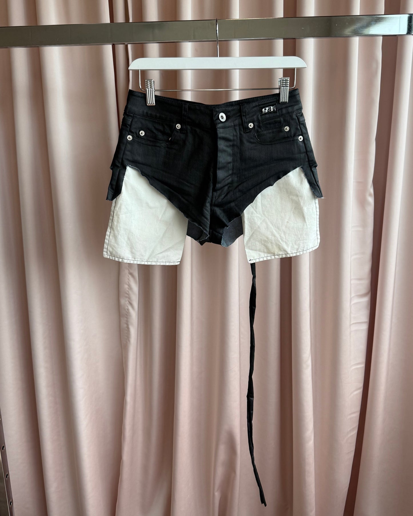 Rick Owens DRKSHDW Waxed Denim Mini Shorts