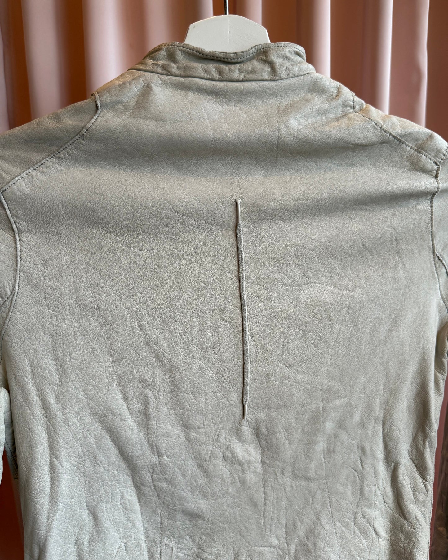 Sisii Light Grey Faded Leather Jacket