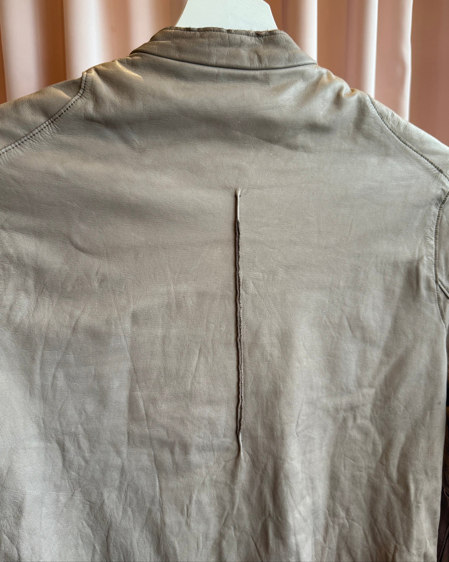 Sisii Mauve Grey Faded Leather Jacket