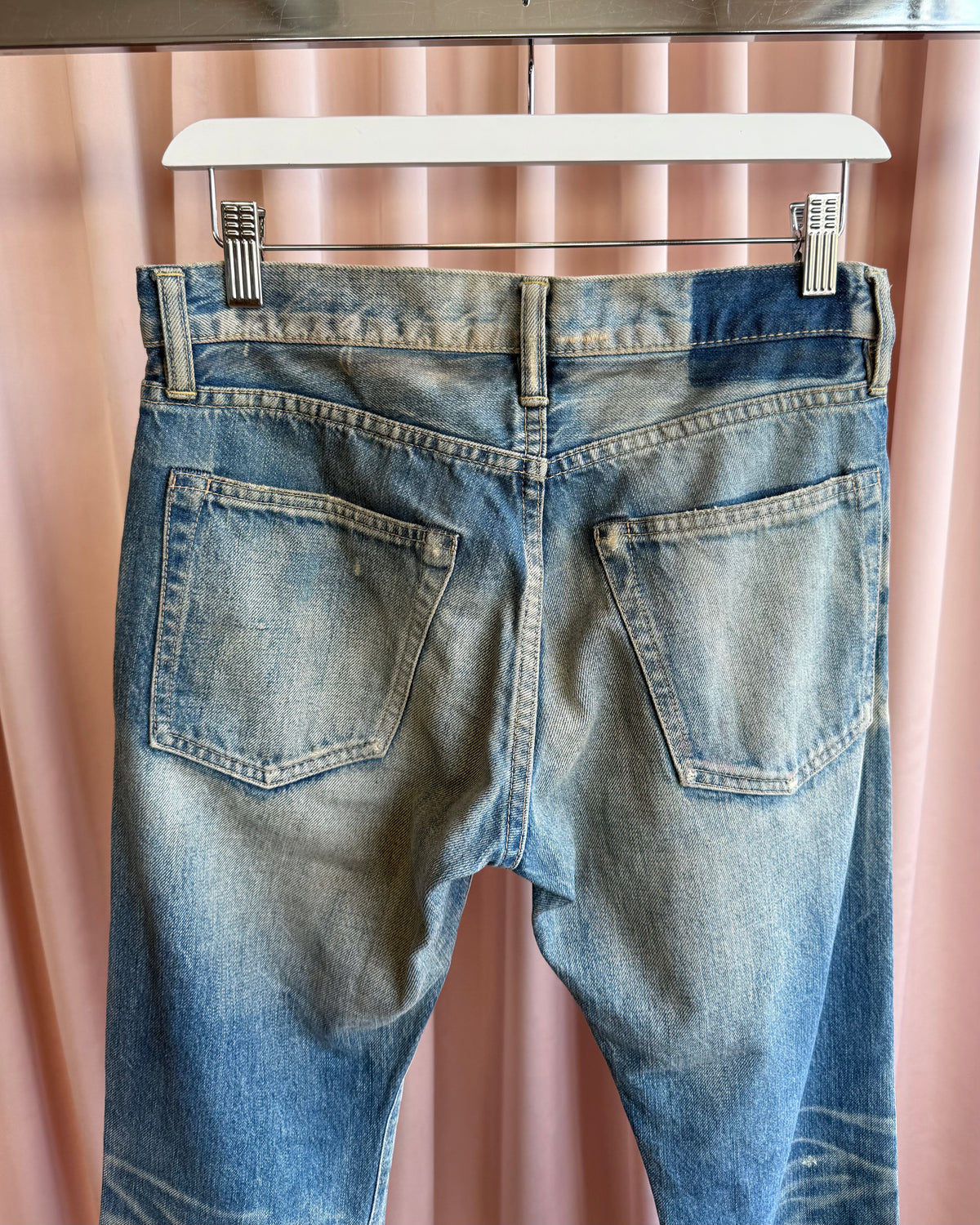 Hysteric Glamour Painted Faded Distressed Button Fly Denim