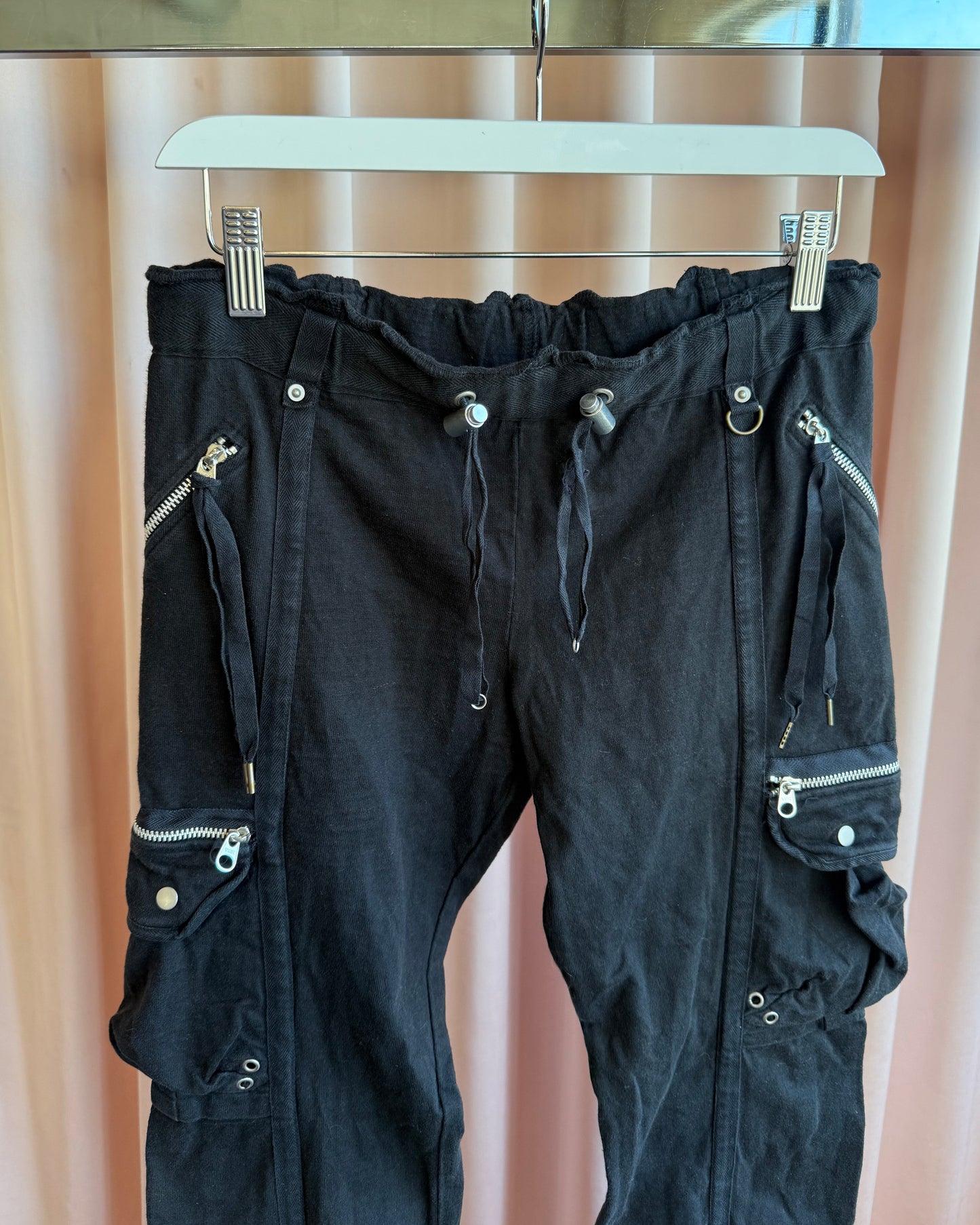 Jill Stuart Black Cotton Cargo Sweatpants