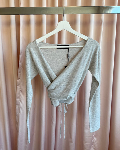 Deadstock Ferre 100% Cashmere Grey Wrap Sweater
