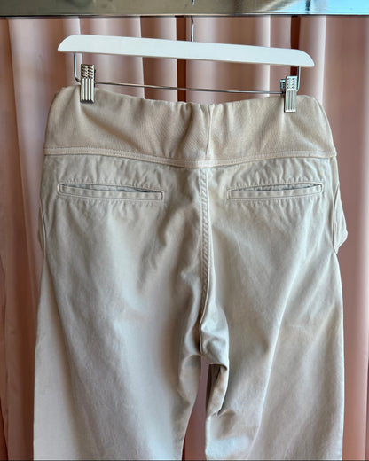 Kapital Cream Cotton Drawstring Wide Leg Pants