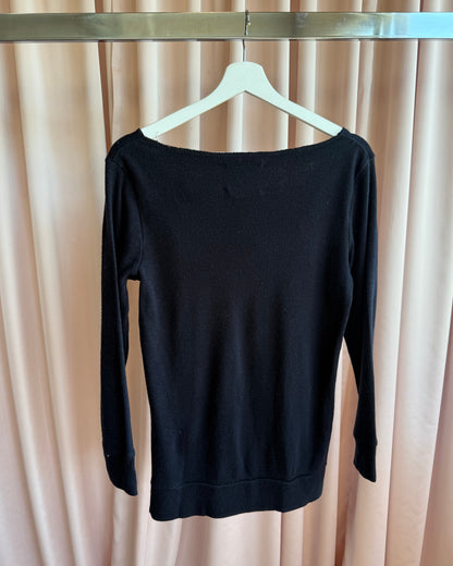 Japanese Brand "Come Into Action" Graphic Black Sweatshirt