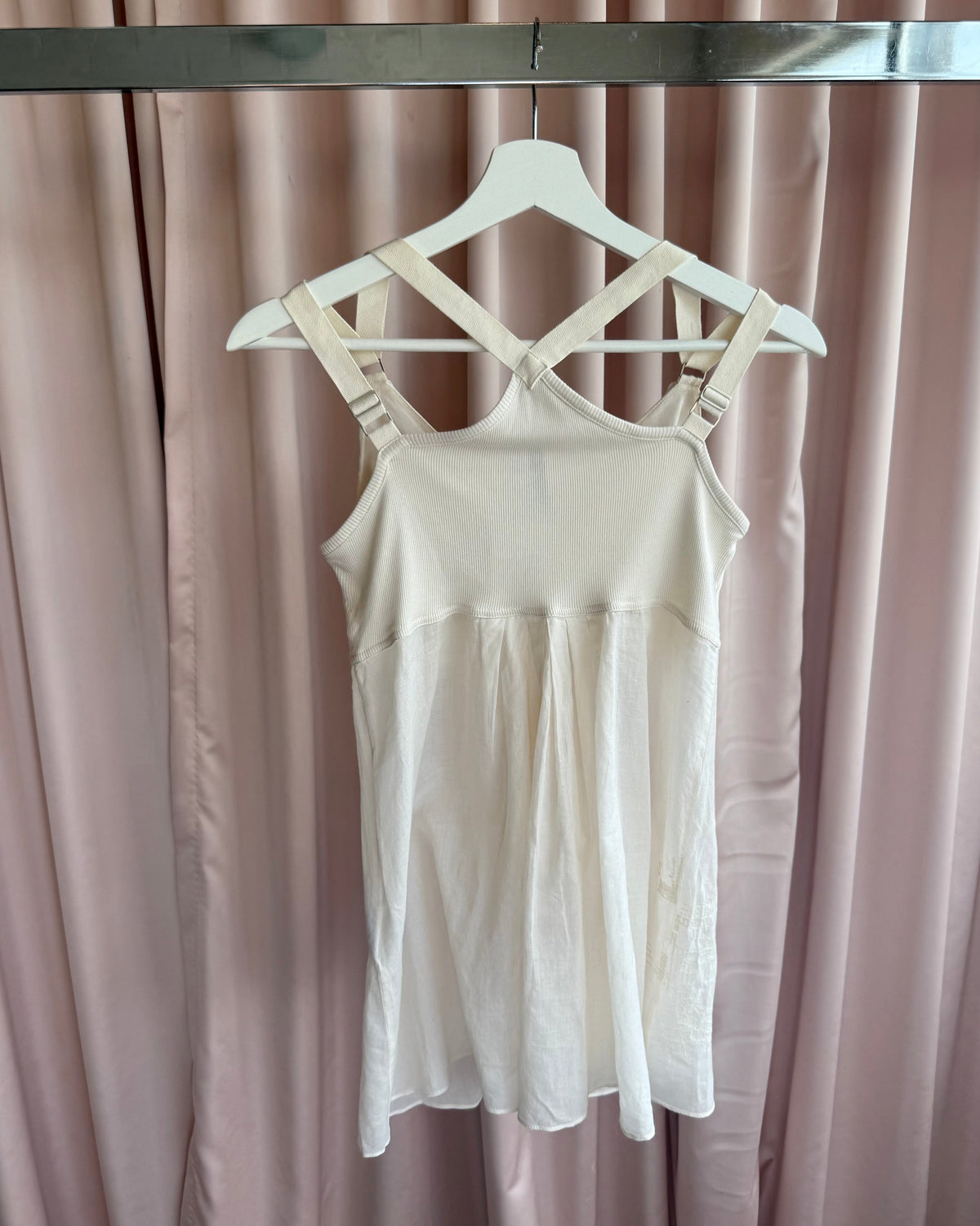 Cop Copine Cream Double Strap Babydoll Heart Top