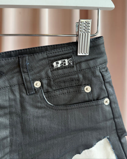 Rick Owens DRKSHDW Waxed Denim Mini Shorts